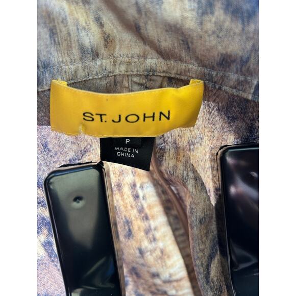 ST. JOHN YELLOW LABEL Snake Print Zip Jacket - Petite P - Picture 3 of 5